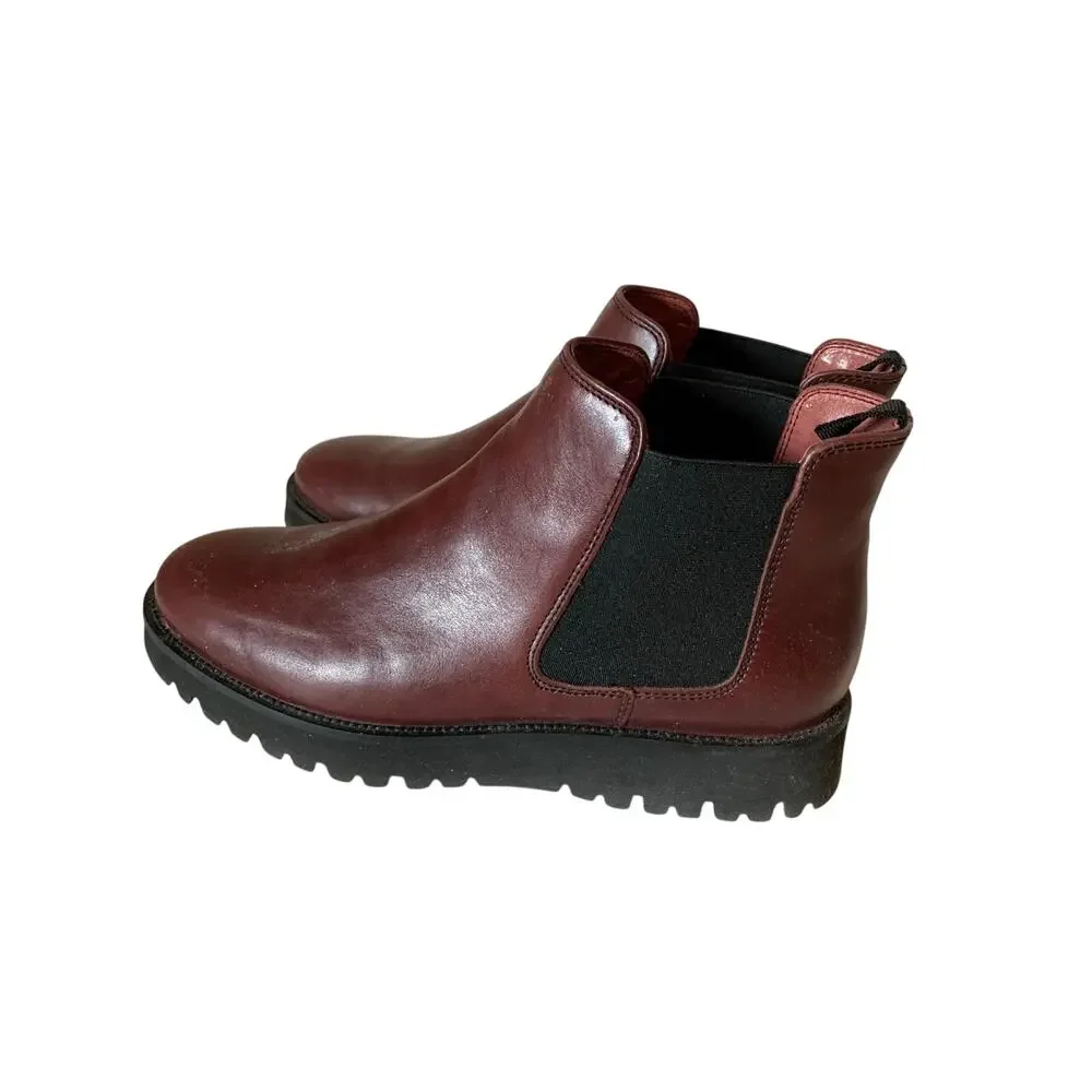 Frau leather cognac Chelsea booties from Italy size 8 Med